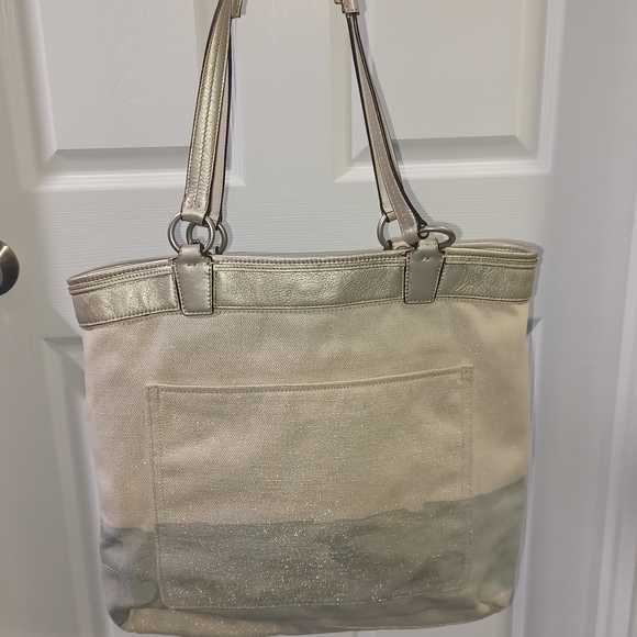 Coach Gold and Cream Tote Bag - Picture 7 of 12